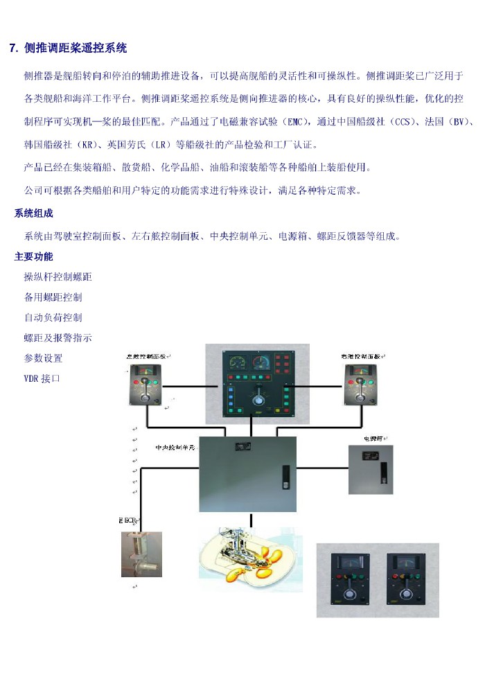 側(cè)推調(diào)距槳遙控系統(tǒng)